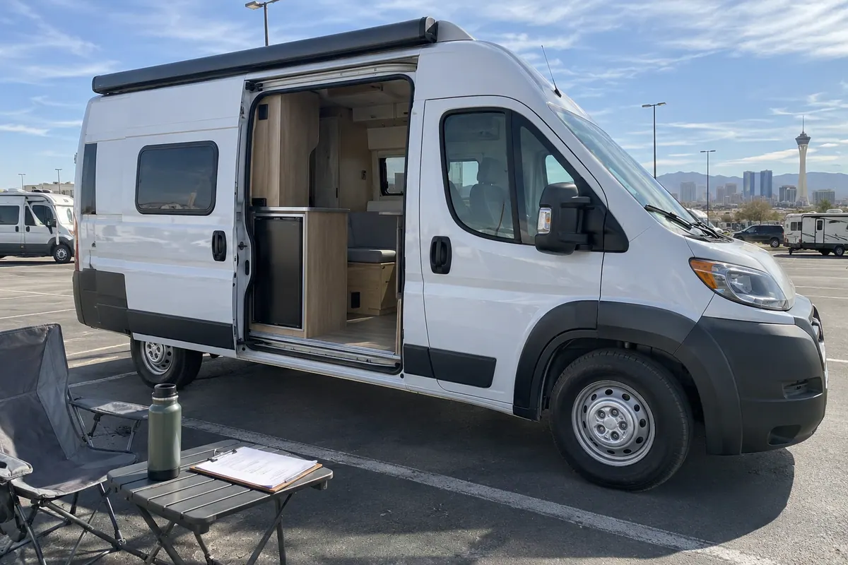Campervan and handover checklist for a Las Vegas rental trip
